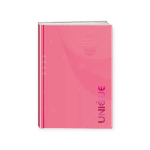 Picture of A5 UNIQUE LINED GLUED HARD COVER NOTEBOOK 100PGS PINK